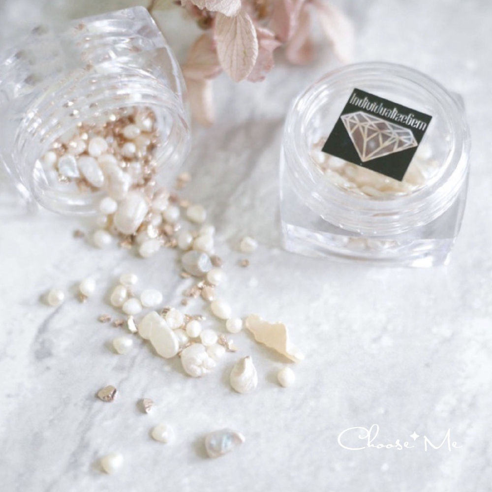 巴洛克碎石異形混裝寶盒【美甲飾品 淡水珠珠 混鑽 礦物 碎石 美甲工具 素材】(混鑽O)-細節圖2