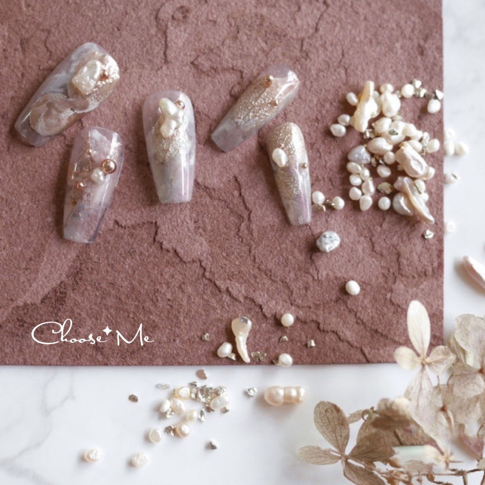 巴洛克碎石異形混裝寶盒【美甲飾品 淡水珠珠 混鑽 礦物 碎石 美甲工具 素材】(混鑽O)-細節圖3