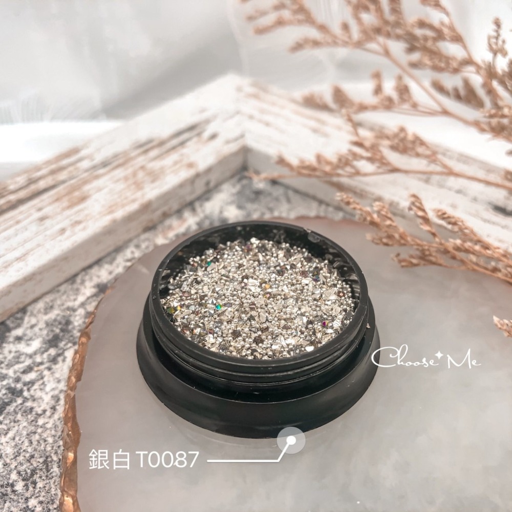 水晶砂混鑽 5色可選【美甲飾品 小鋼珠 金銀珠 混鑽 水晶砂 美甲工具】堆滿鑽縫隙的碎鑽-細節圖2