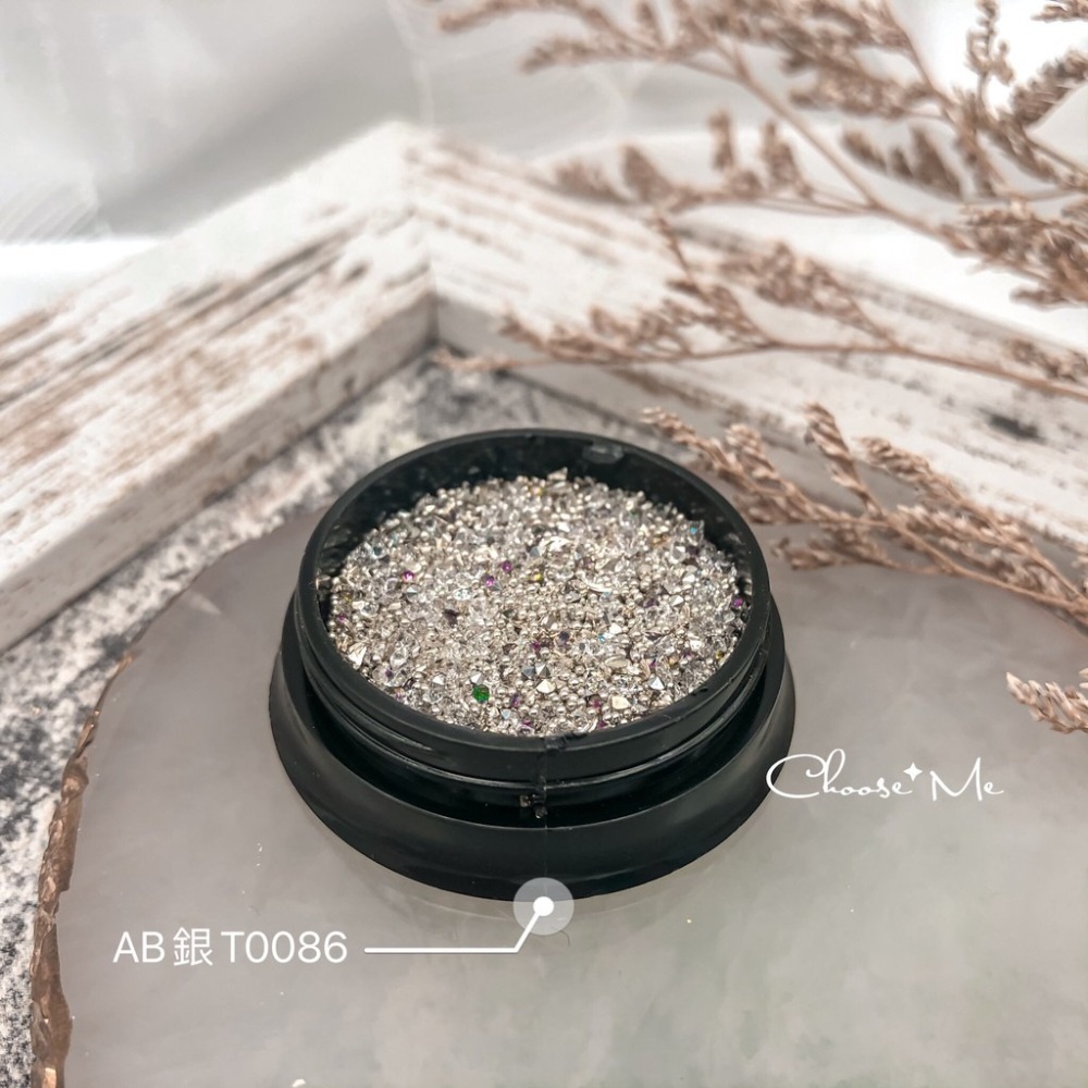 水晶砂混鑽 5色可選【美甲飾品 小鋼珠 金銀珠 混鑽 水晶砂 美甲工具】堆滿鑽縫隙的碎鑽-細節圖3