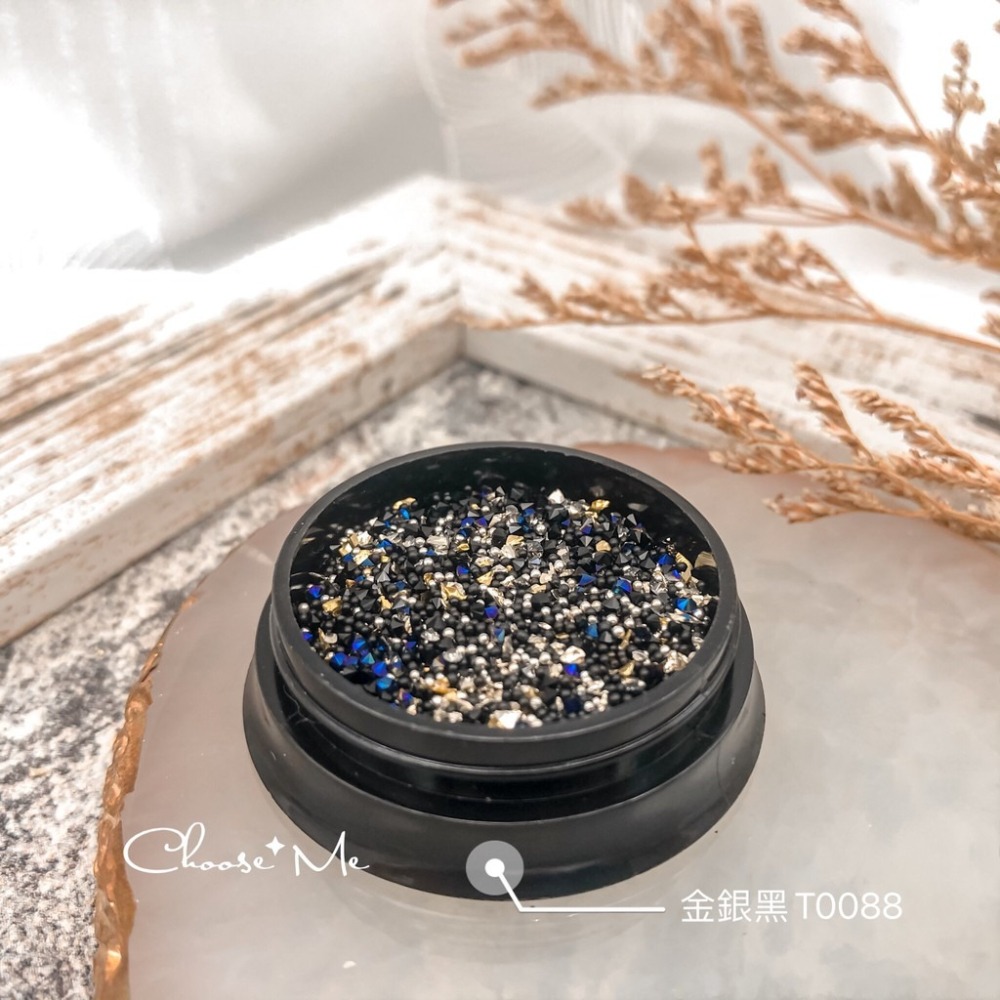 水晶砂混鑽 5色可選【美甲飾品 小鋼珠 金銀珠 混鑽 水晶砂 美甲工具】堆滿鑽縫隙的碎鑽-細節圖7