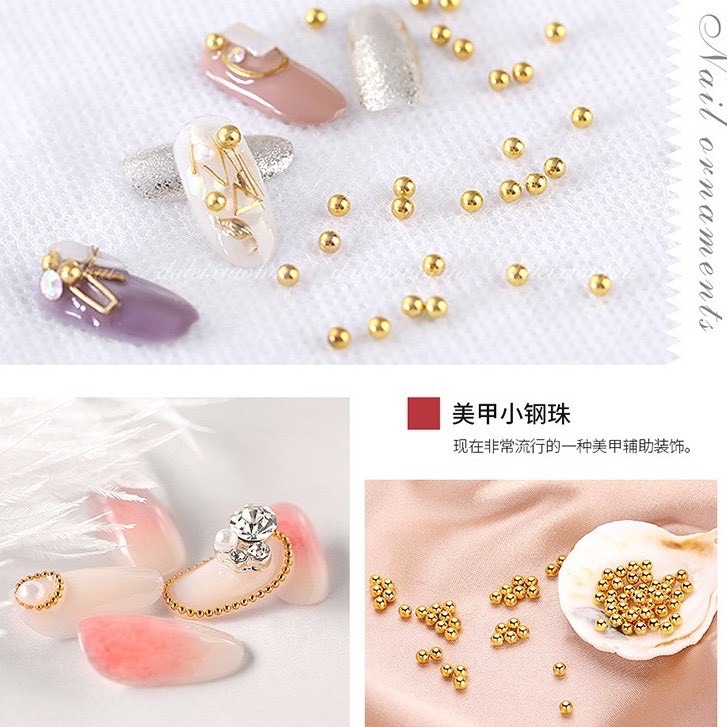 美甲6種規格混裝小鋼珠【鋼珠 電鍍珠 混裝 綜合 美甲素材 美甲工具】-細節圖3