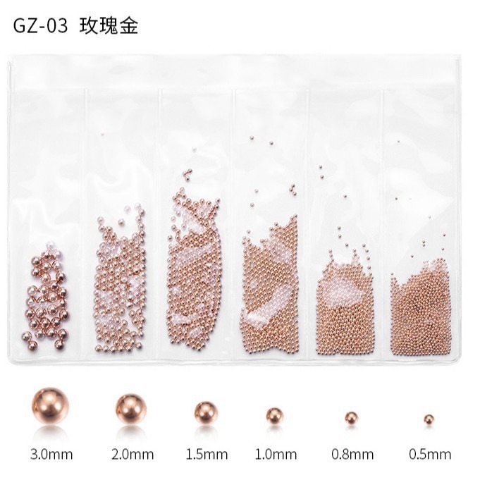 美甲6種規格混裝小鋼珠【鋼珠 電鍍珠 混裝 綜合 美甲素材 美甲工具】-細節圖5