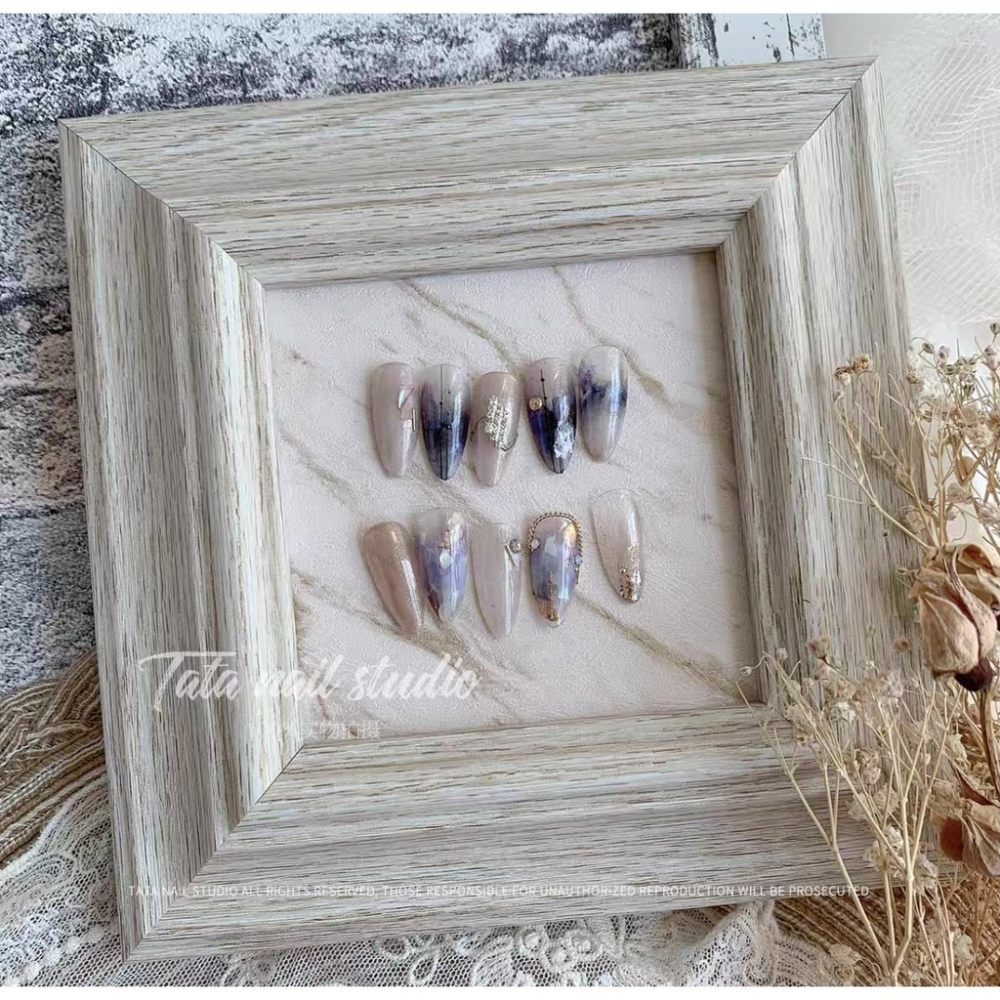 奶茶色木紋展示框/多款可選【Tata同款 美甲拍照 美甲 拍照 攝影 美甲展示 展示框 背景板 拍照道具】-細節圖2