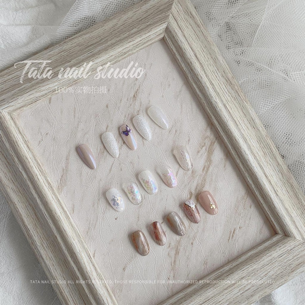 奶茶色木紋展示框/多款可選【Tata同款 美甲拍照 美甲 拍照 攝影 美甲展示 展示框 背景板 拍照道具】-細節圖4