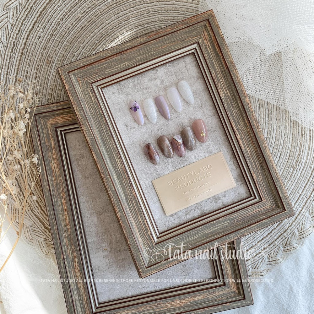 斑駁舊木復古相框展示框【Tata同款 美甲展示 美甲拍照 拍照 攝影 背景 道具 展示框 美甲 相框】-細節圖2