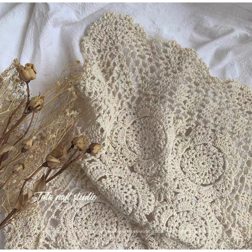 復古蕾絲桌墊拍照背景【Tata同款 美甲工具 美甲擺飾 拍照 攝影 道具 復古 古典 美甲拍照】(N0255)-細節圖3