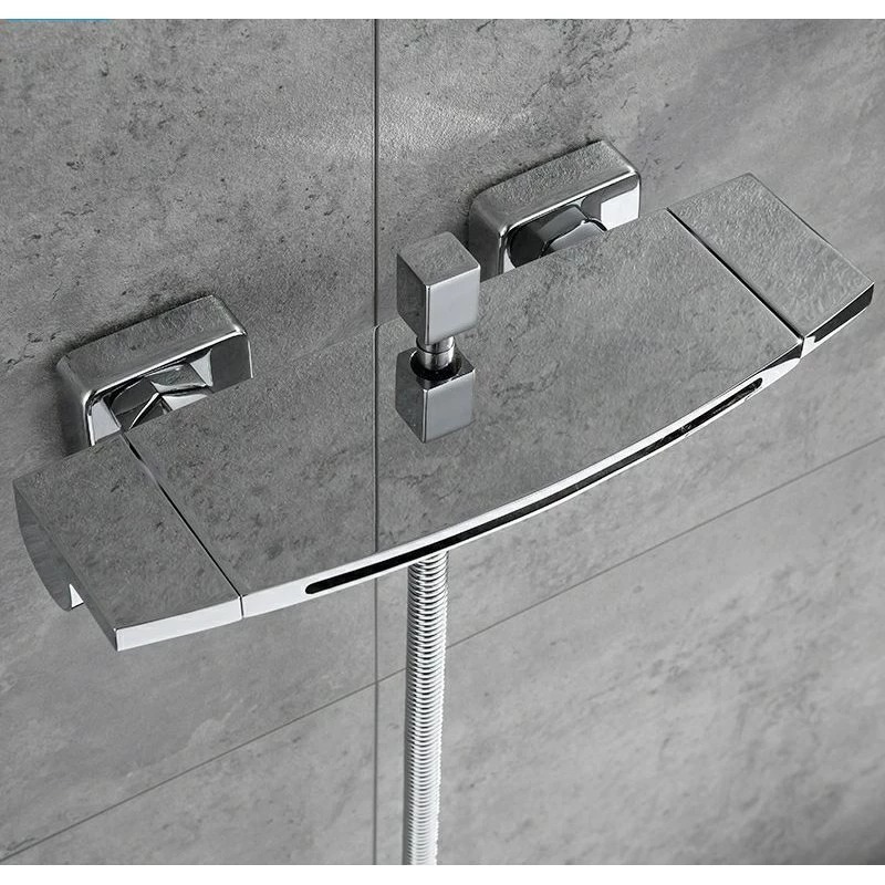 【台灣直寄】淋浴套裝 全銅瀑布水龍頭 浴缸水龍頭 瀑布龍頭（雙出水模式）-細節圖2