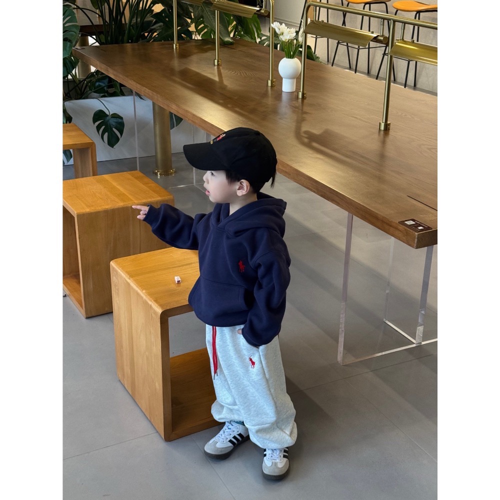 POLO加絨親子裝藏青色-細節圖2