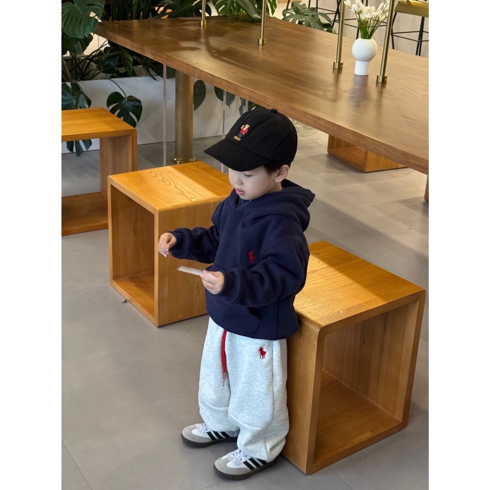 POLO加絨親子裝藏青色-細節圖3