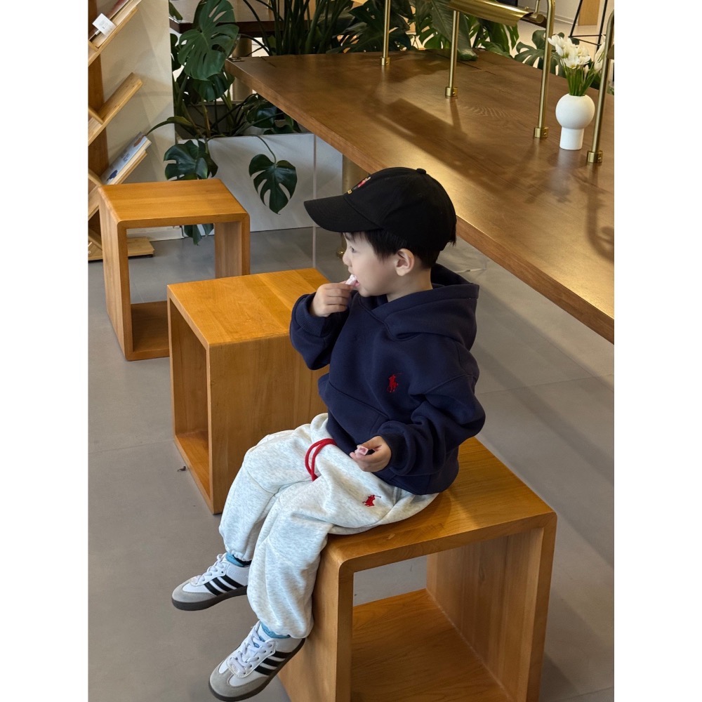 POLO加絨親子裝藏青色-細節圖4
