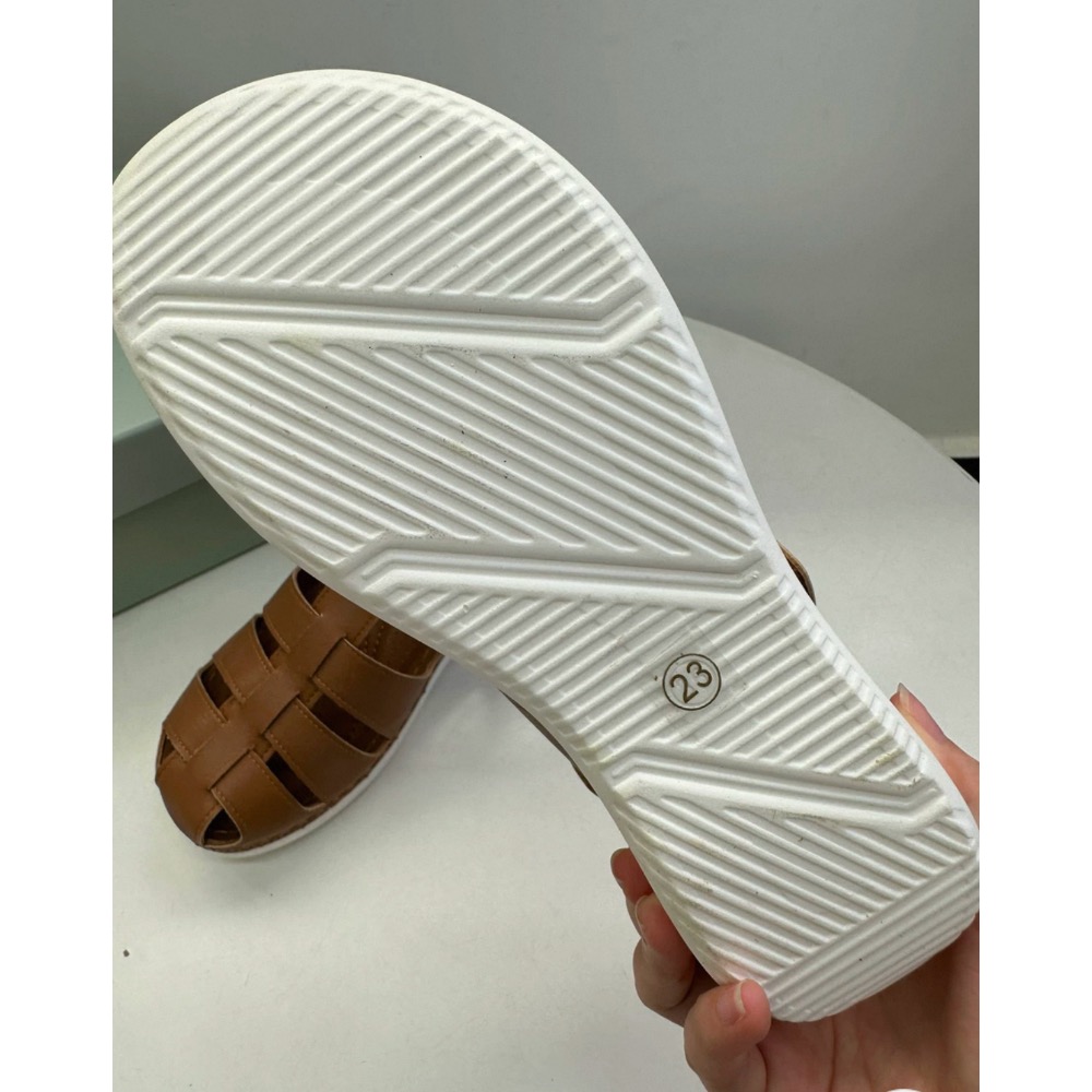 坡跟復古圓頭輕便魔術粘防滑羅馬涼鞋-細節圖7