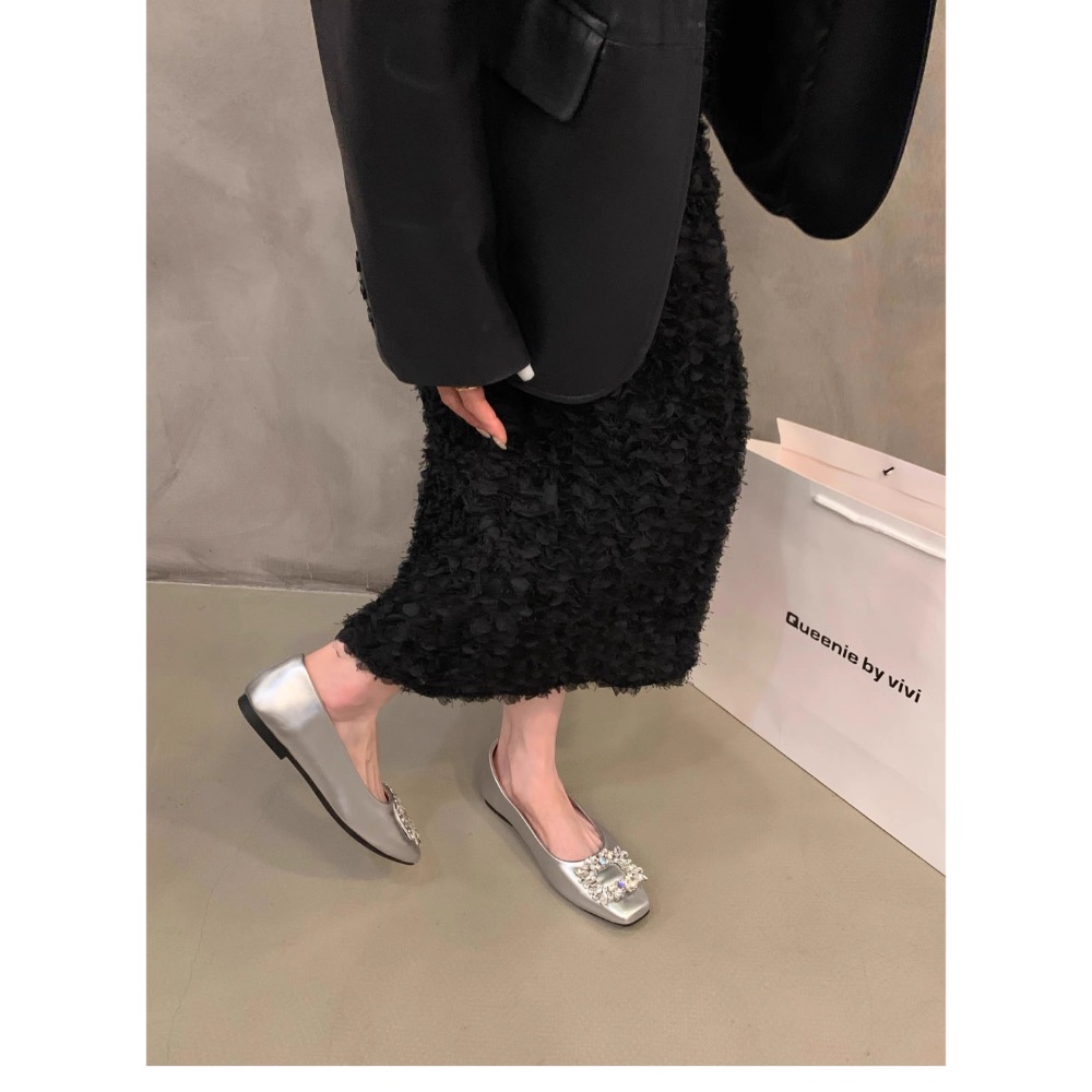 平底高级感方頭水鑽通勤方扣包鞋-細節圖8