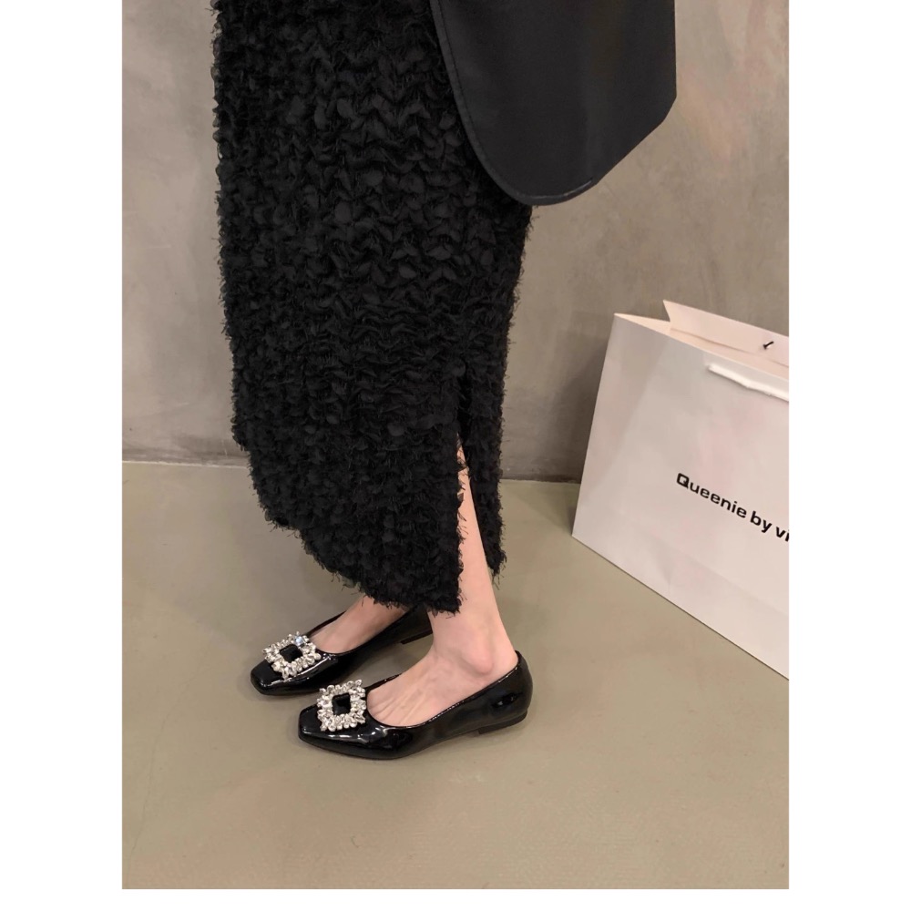 平底高级感方頭水鑽通勤方扣包鞋-細節圖9