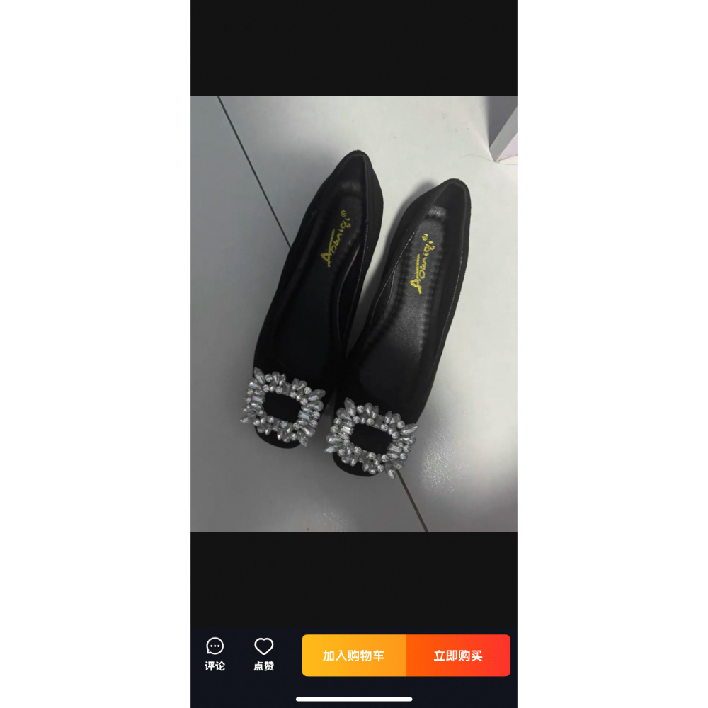 平底高级感方頭水鑽通勤方扣包鞋-細節圖10