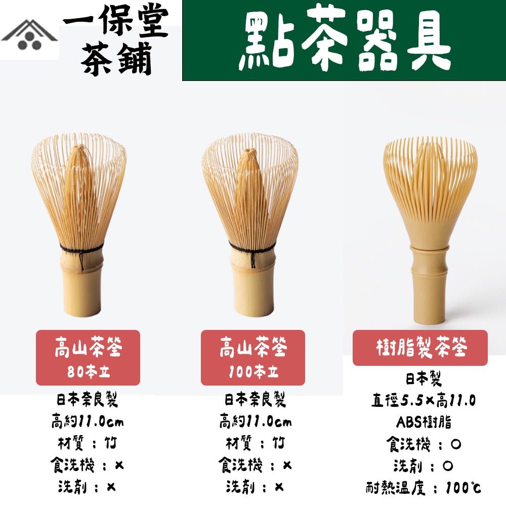 一保堂｜點茶工具、茶具｜濾茶匙、抹茶篩、茶筌、茶筌立座、茶杓、百本立茶筌、日本製-細節圖2
