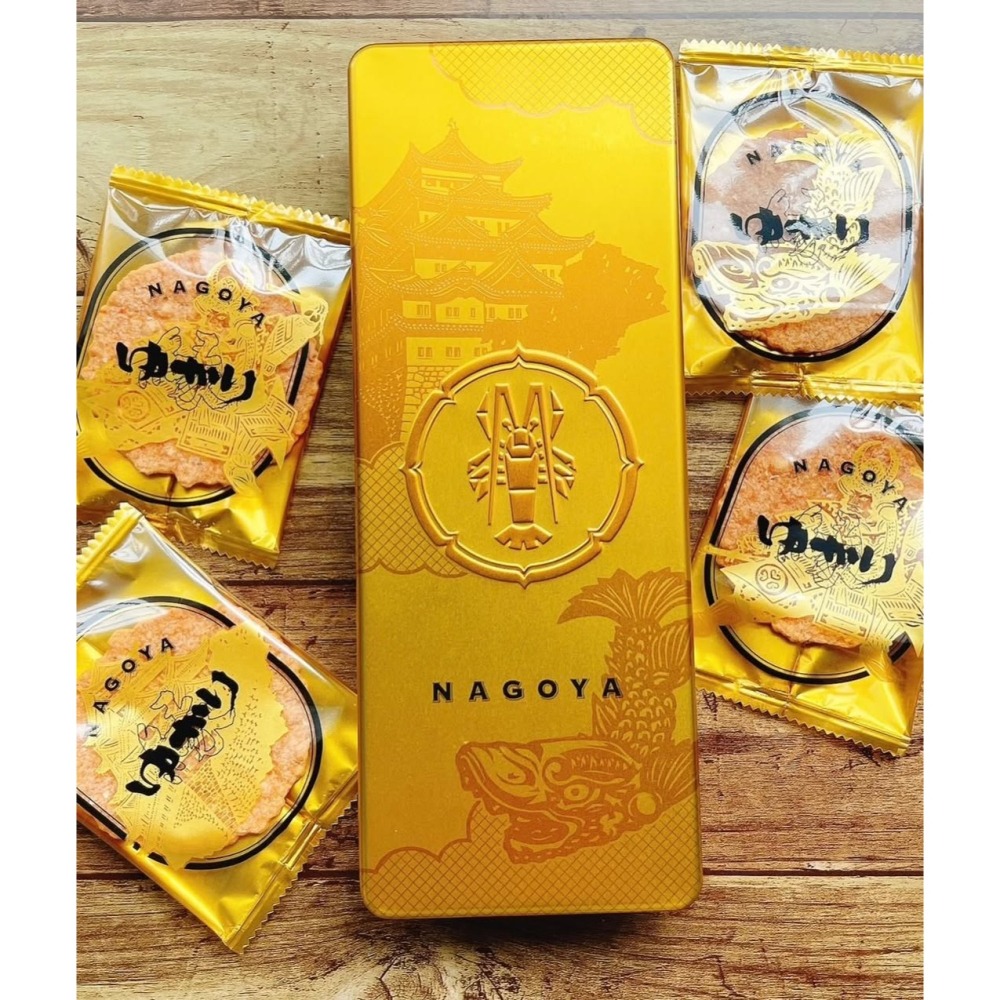 ［9月團限定］坂角總本舖🌟蝦餅黃金罐｜黃金鐵盒、名古屋限定伴手禮、中秋禮盒、坂角總本鋪-細節圖2