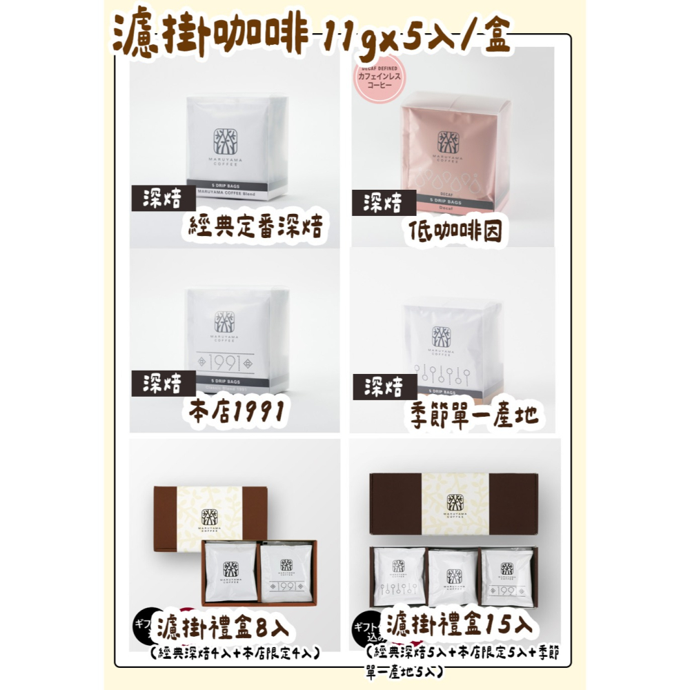 丸山咖啡🌟濾掛咖啡｜經典深焙、低咖啡因深焙、美式混合、青空系列、單一產地-細節圖3