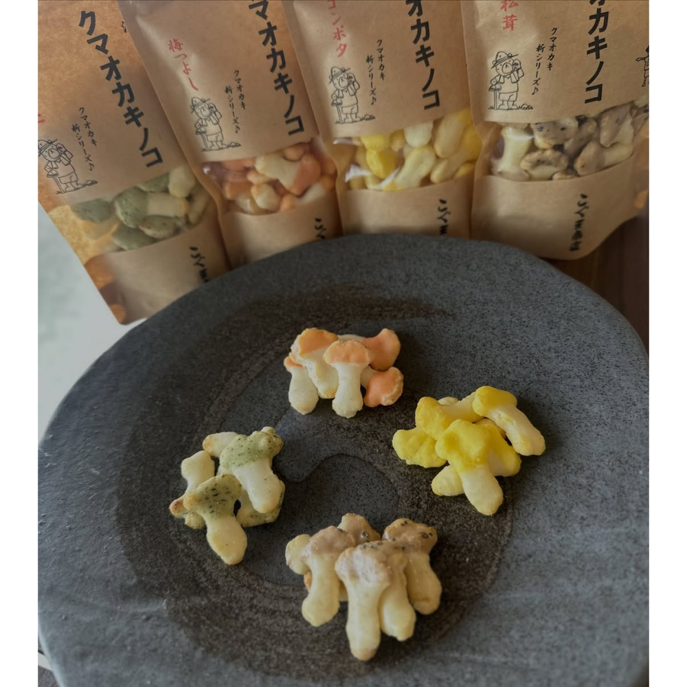 ［9月團限定］大阪小熊商店🌟熊蘑菇造型米餅｜松茸味、玉米濃湯、青海苔、梅子-細節圖2
