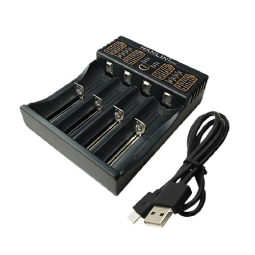 HANLIN 智能四槽充電電池充電器 USB充電器 18650 16340 14500 鋰電池 充電座 電池盒 收納盒