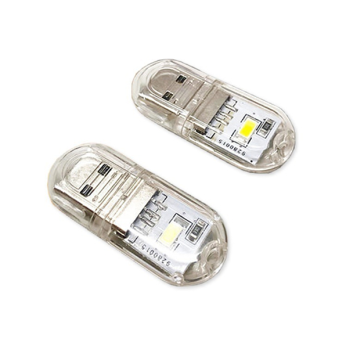 超迷你USB雙面透明LED燈 (10入) 白光 暖光 USB燈 手電筒 照明燈 LED隨身燈