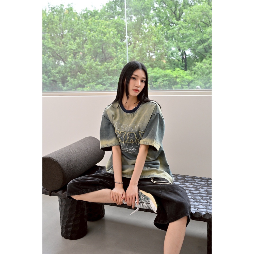 Jone.美式抽鬚貼布單寧上衣-細節圖6