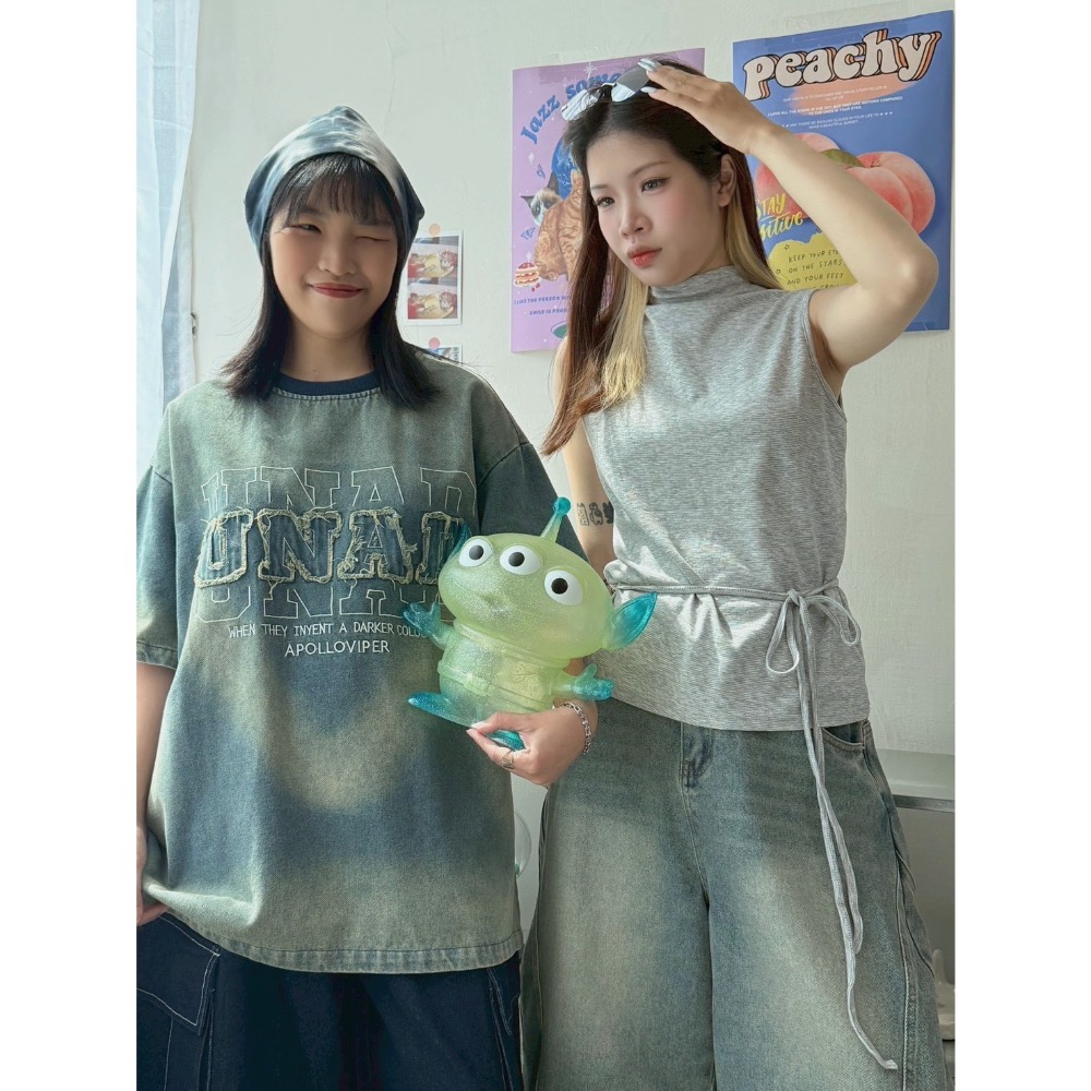 Jone.側綁帶立領無袖上衣-細節圖3