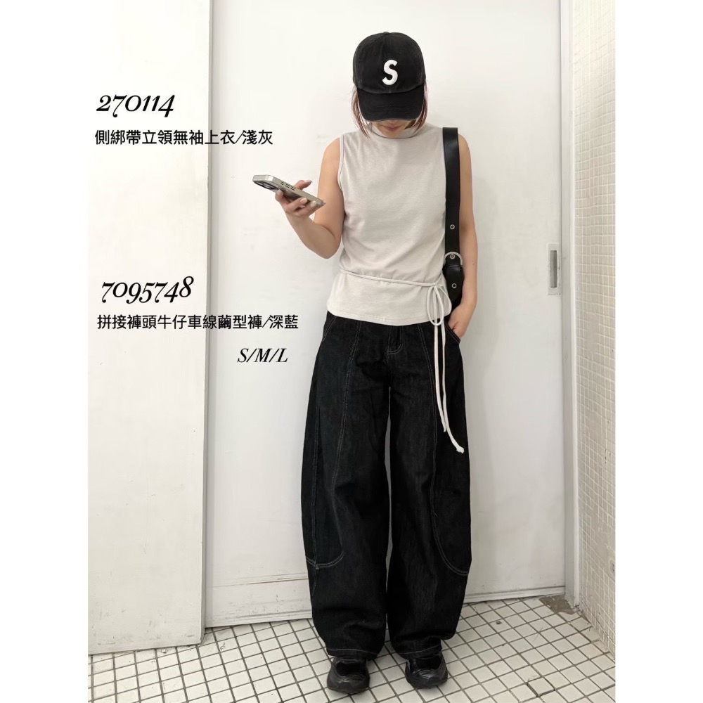Jone.側綁帶立領無袖上衣-細節圖10