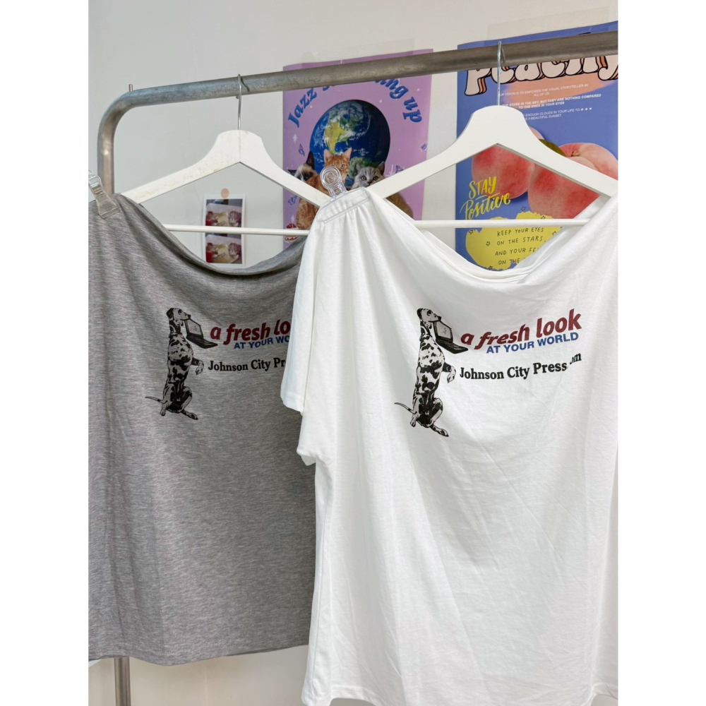 July.大麥町寬鬆斜肩大T-細節圖8