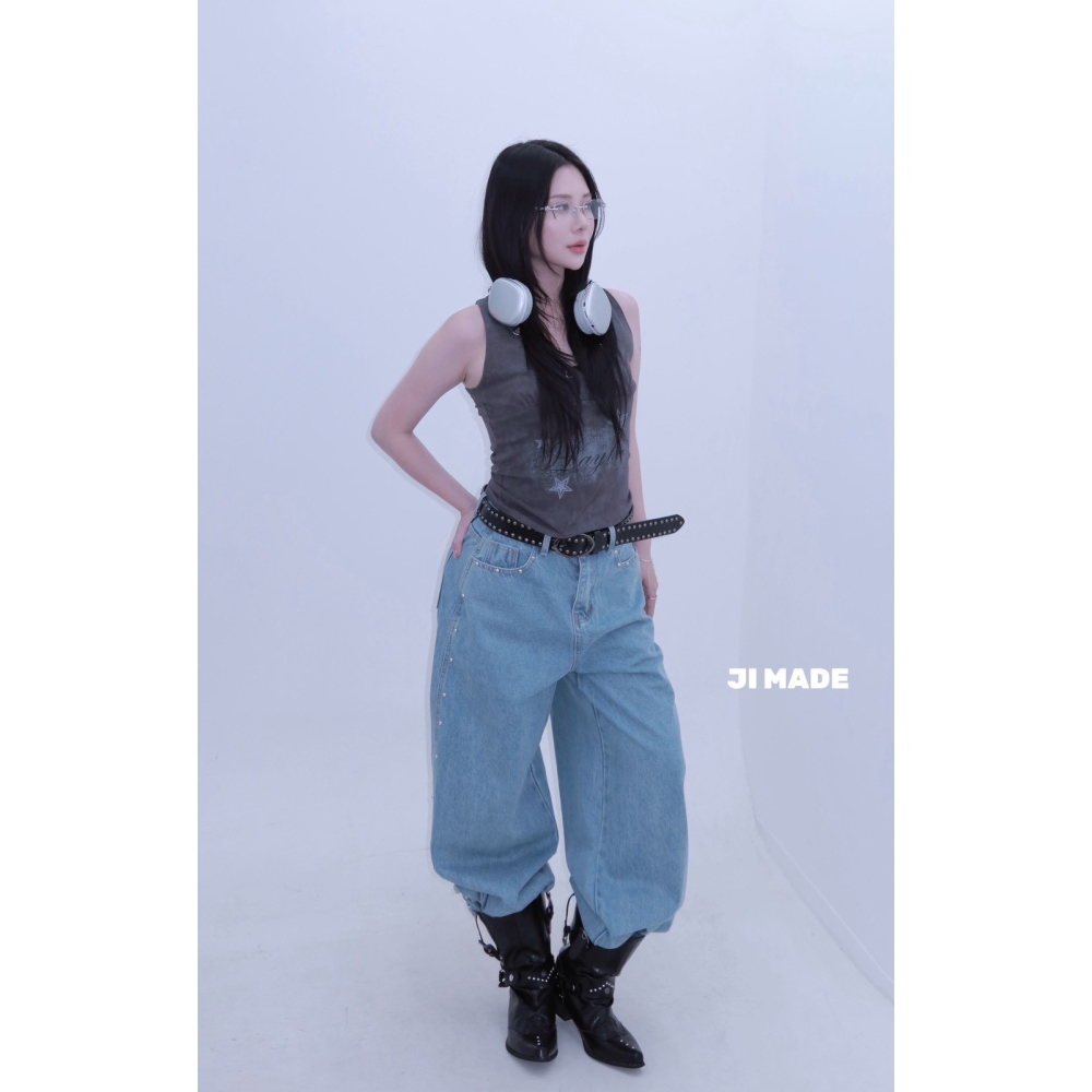July.美式收腰圓環v領背心-細節圖3