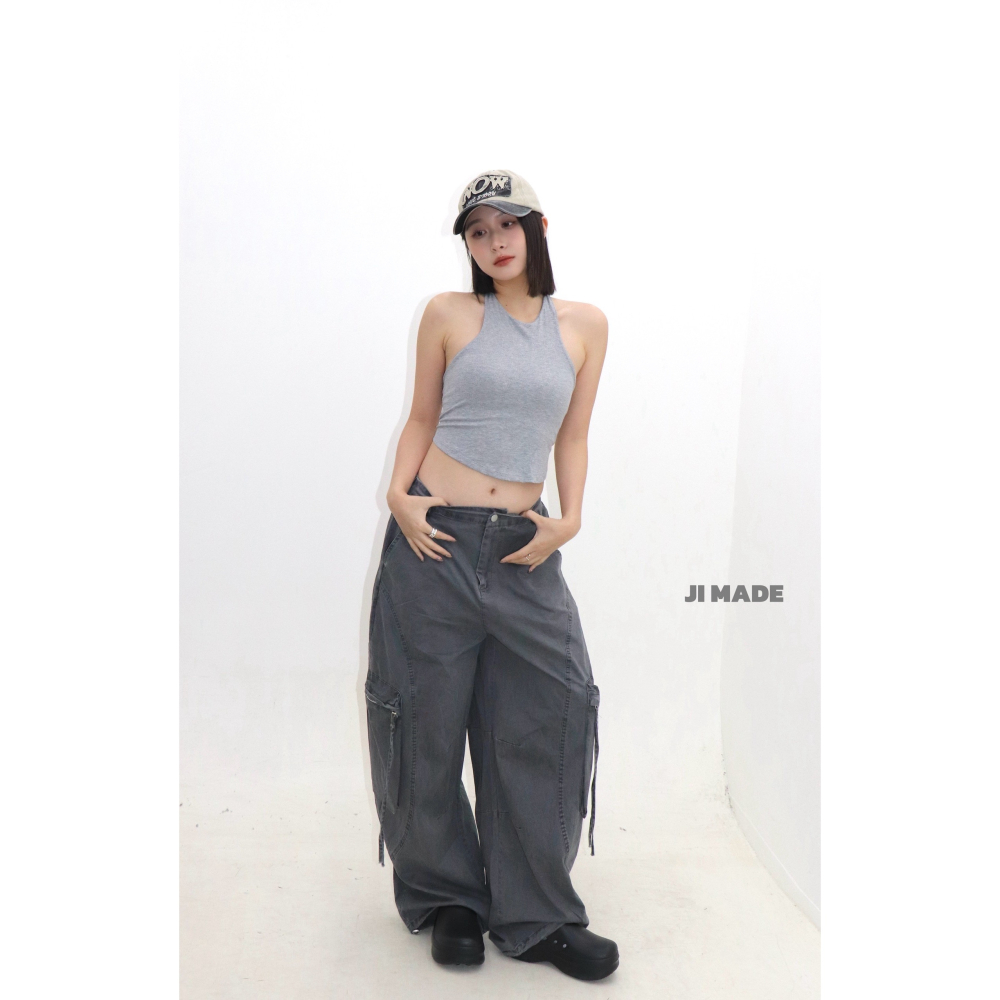 July.掛脖美背綁帶背心-細節圖4