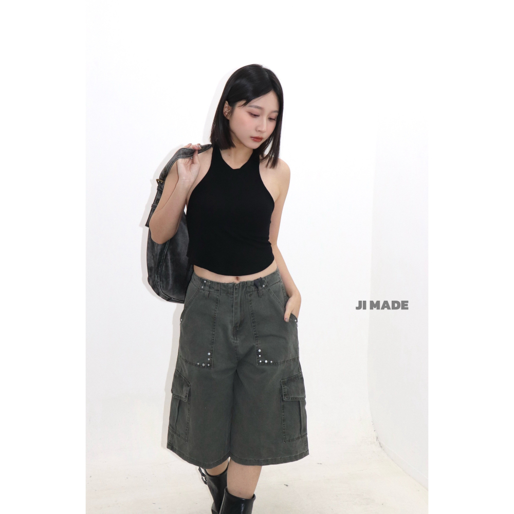 July.掛脖美背綁帶背心-細節圖7