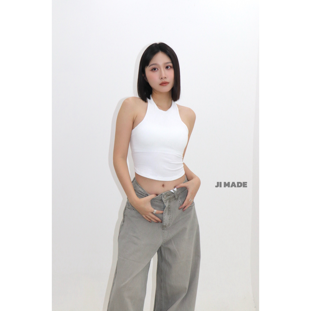 July.掛脖美背綁帶背心-細節圖10