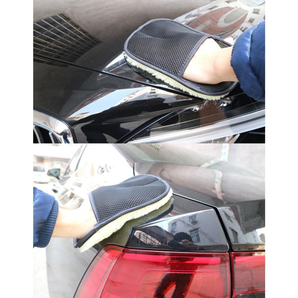 【小米粉】洗車手套 羊毛絨 羊毛手套 洗車 打蠟手套 清潔手套 玻璃擦 擦車手套 短毛 仿羊毛 輪框 擦車 輪框 玻璃-細節圖8