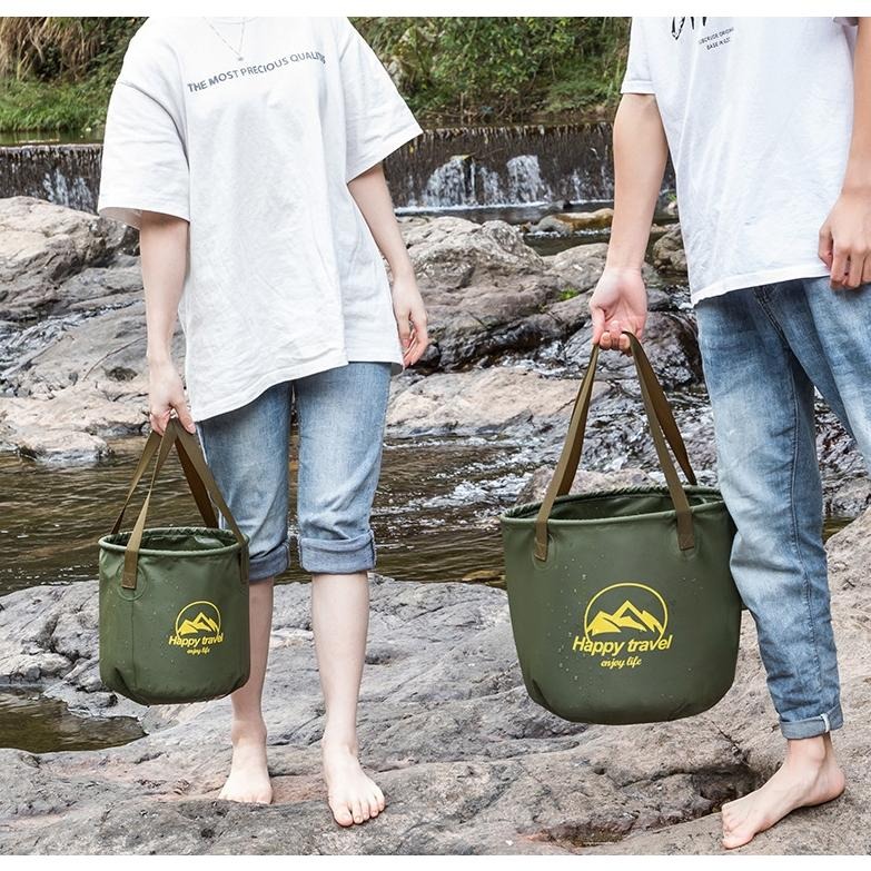 【小米粉】水桶 露營水桶 戶外水桶 手提水桶 摺疊水桶 可折疊水桶 旅行水桶 圓形折疊水桶 折疊盆 戶外水桶-細節圖9