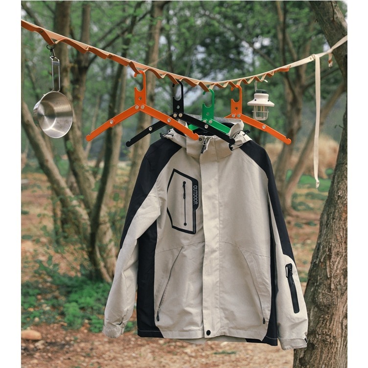 【小米粉】鋁合金摺疊衣架 多功能折疊衣架 曬衣夾 折疊衣架 收納衣架 輕便式 鋁合金 露營 登山 旅行 衣架-細節圖8