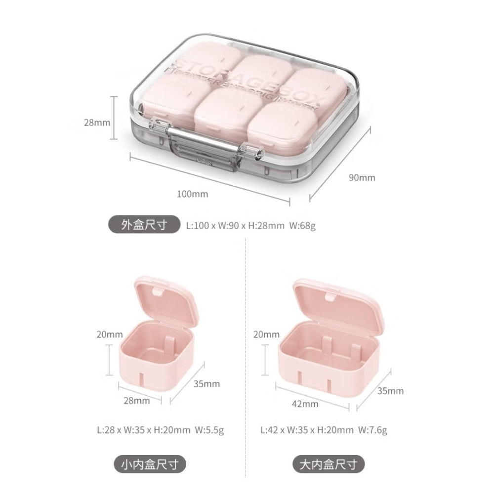 【小米粉】有品 佐敦朱迪 隨身迷你密封藥盒 藥盒分裝盒 旅行藥盒 分裝藥盒 防潮藥盒 獨立分格藥盒 迷你藥盒 分裝盒-細節圖11