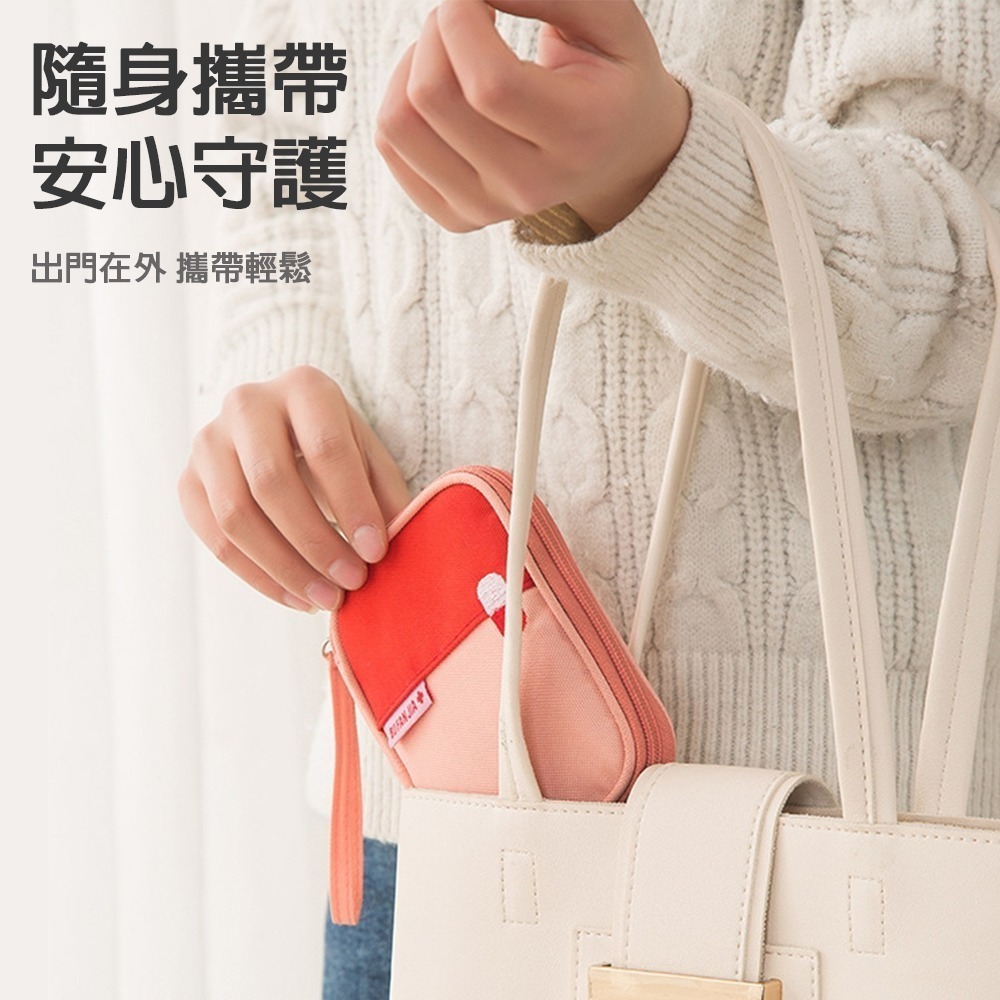 【小米粉】隨身醫藥包 藥包 出國急救包 藥品收納包 旅行收納包 收納包 旅行收納 藥品收納 藥盒 小收納包 戶外急救包-細節圖4