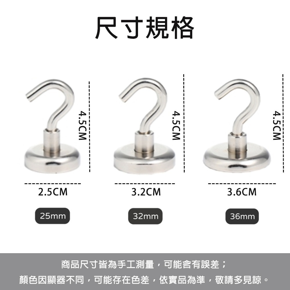 【小米粉】磁吸掛勾 金屬掛勾 磁鐵掛勾 掛勾 強磁掛勾 多功能掛勾 磁吸鉤 磁性掛勾 強力磁鐵掛鉤 強力磁鐵掛勾組-細節圖4