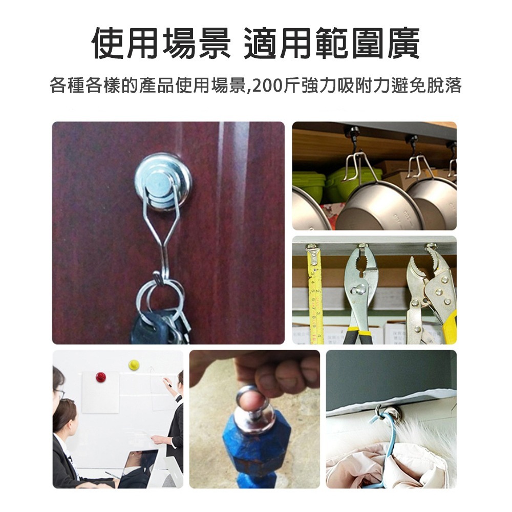 【小米粉】磁吸掛勾 金屬掛勾 磁鐵掛勾 掛勾 強磁掛勾 多功能掛勾 磁吸鉤 磁性掛勾 強力磁鐵掛鉤 強力磁鐵掛勾組-細節圖8