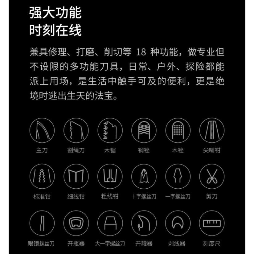 【小米粉】火候多功能刀 Pro 專業版 瑞士刀 設計精美 15種功能 經久耐用 小巧便捷-細節圖2