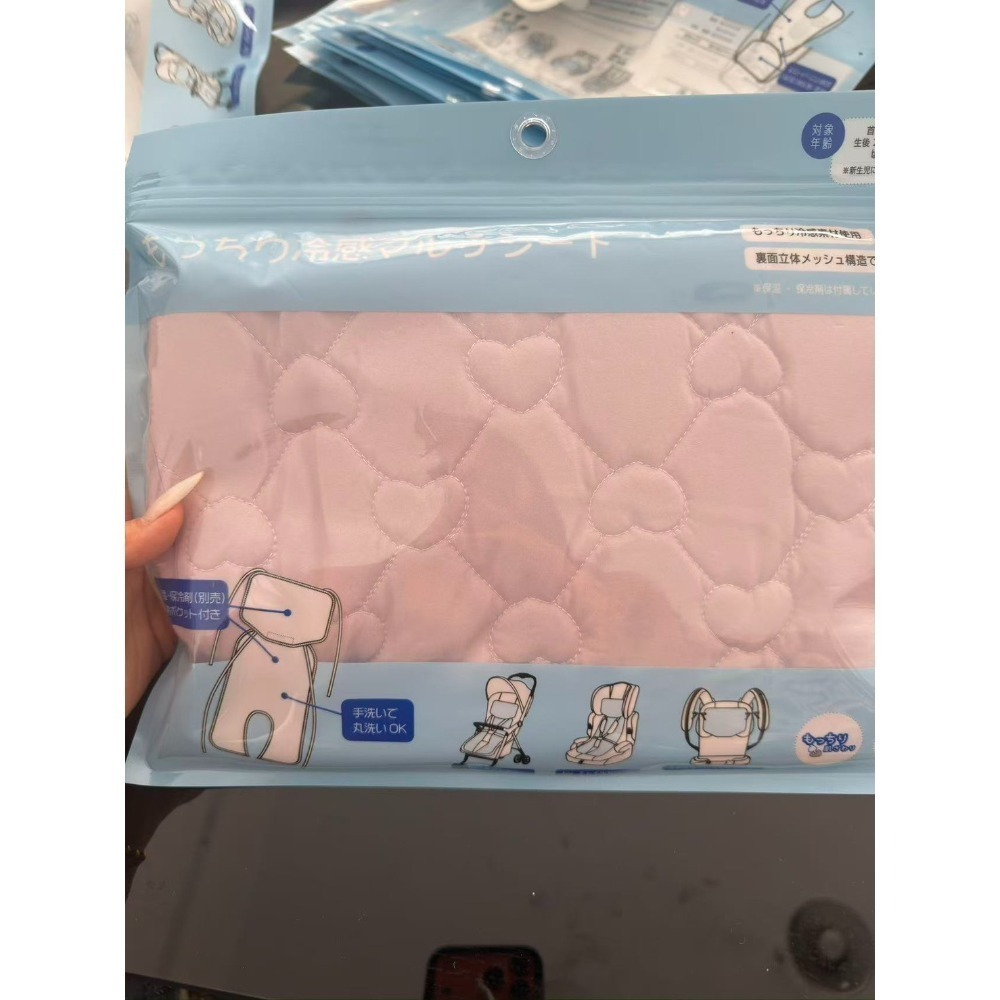 日本西松屋日單🇯🇵超涼感 頭枕可拆 推車墊｜可放保冷劑｜透氣網布｜推車涼感墊 安全座椅墊 嬰兒背帶墊-規格圖4