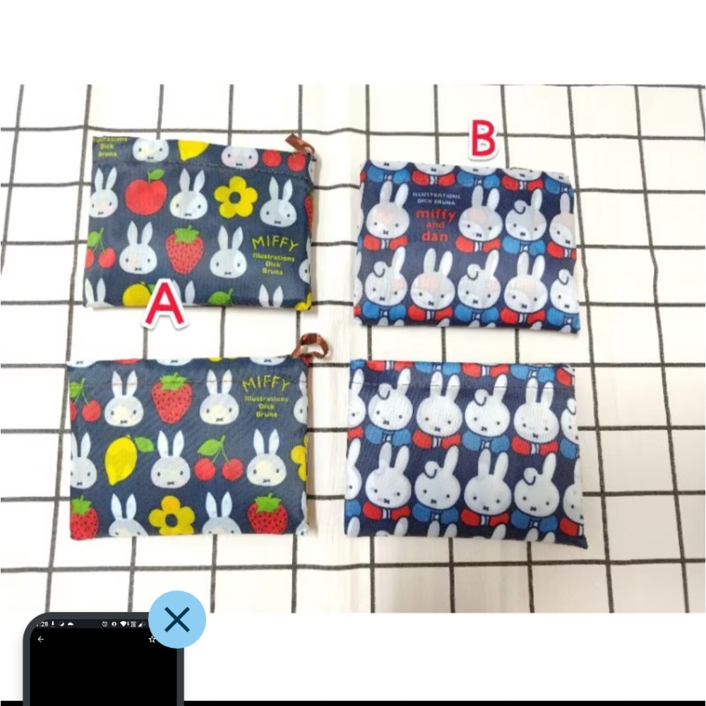 miffy 米飛兔 米菲兔 折疊 防水購物袋 大容量 手提袋 環保袋-細節圖3