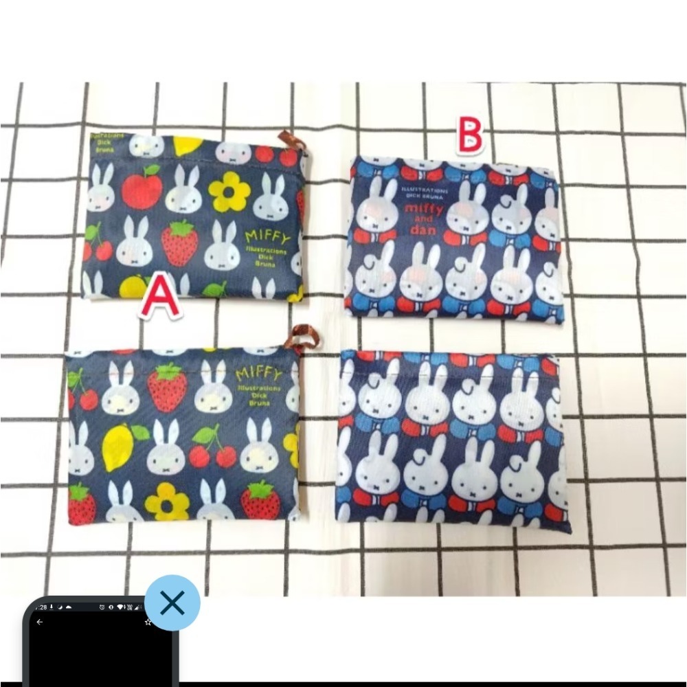 miffy 米飛兔 米菲兔 折疊 防水購物袋 大容量 手提袋 環保袋-細節圖3