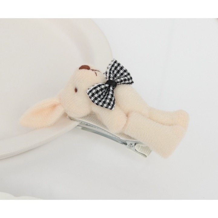 毛絨小兔子髮夾1個 不挑款-細節圖3