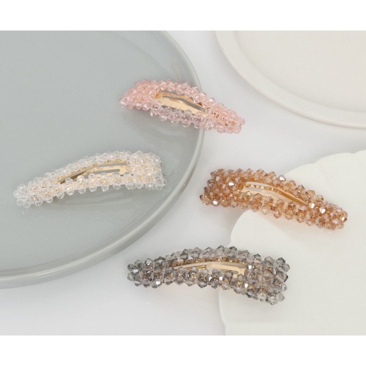 幾何水晶BB髮夾-灰1入-細節圖2