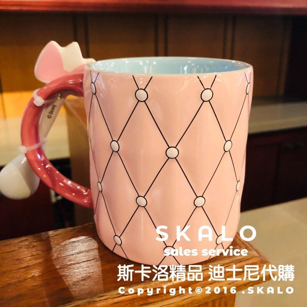 SKALO-［貓兒歷險記&瑪麗貓帶勺子］上海迪士尼 杯子 陶瓷杯 馬克杯 防偽標籤 Disney-細節圖3