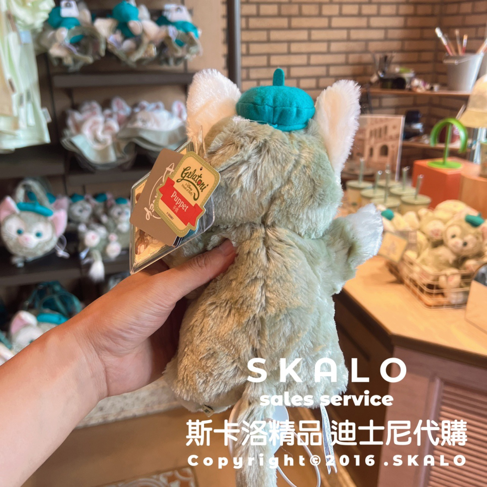 SKALO［手偶娃娃達菲熊&畫家貓］上海迪士尼 傑拉多尼 Duffy 玩具 公仔-細節圖5