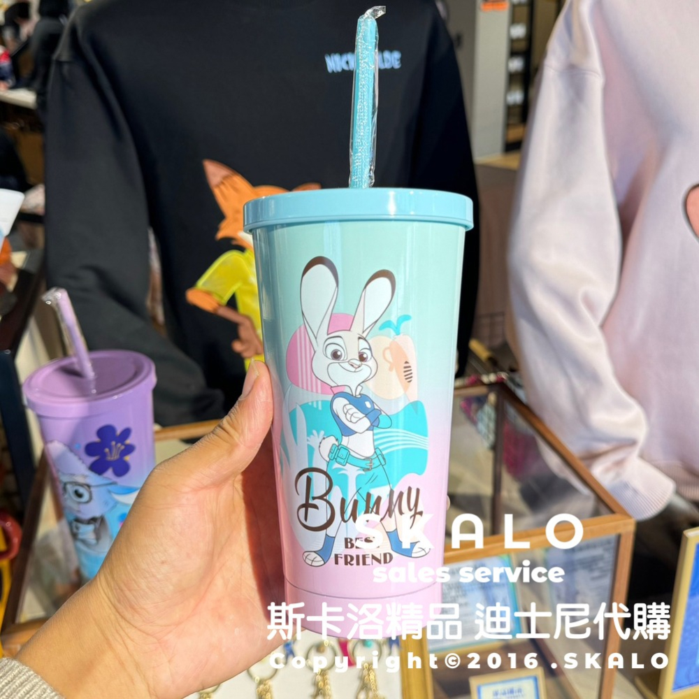 SKALO［動物方城市－不鏽鋼水杯］上海迪士尼 吸管杯 茱迪 B老大 綿羊 Disney-細節圖2