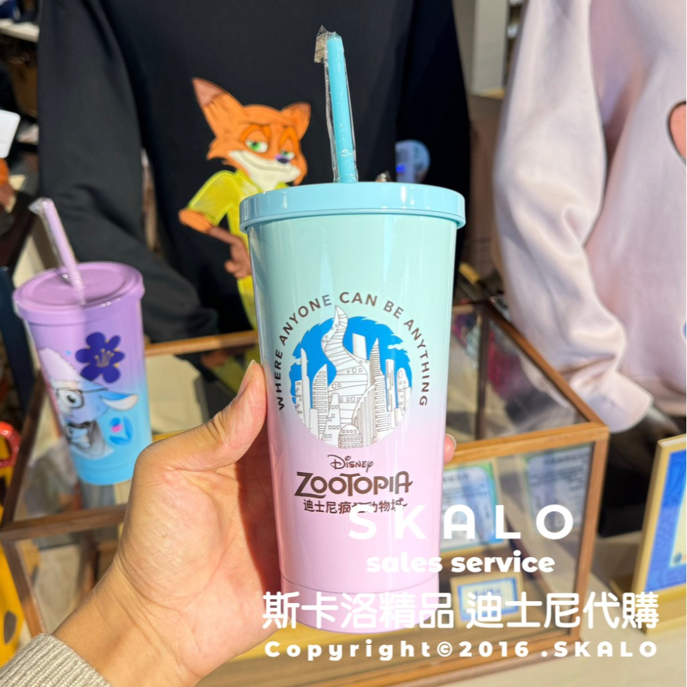 SKALO［動物方城市－不鏽鋼水杯］上海迪士尼 吸管杯 茱迪 B老大 綿羊 Disney-細節圖3